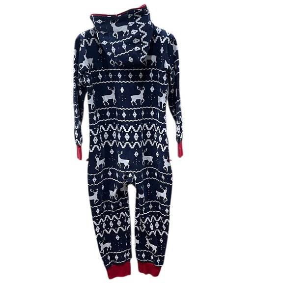 Tipsy Elves Men’s Reindeer Sweatshirt Jumpsuit SZ M Navy Red White - Picture 4 of 7